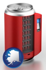 alaska map icon and a stylized vending machine