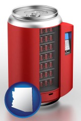 arizona map icon and a stylized vending machine
