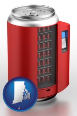 rhode-island map icon and a stylized vending machine