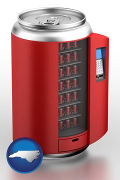 a stylized vending machine - with North Carolina icon