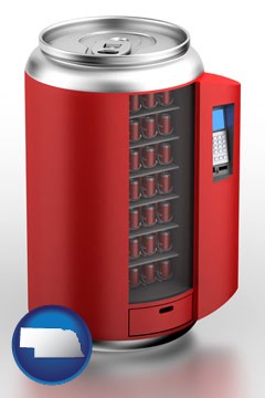 a stylized vending machine - with Nebraska icon