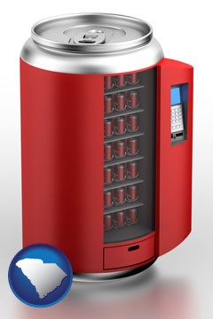 a stylized vending machine - with South Carolina icon