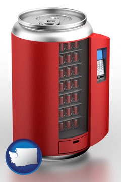 a stylized vending machine - with Washington icon