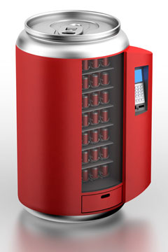 a stylized vending machine