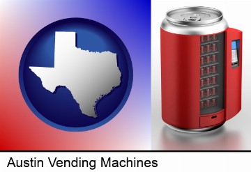 a stylized vending machine in Austin, TX