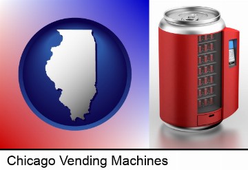 a stylized vending machine in Chicago, IL