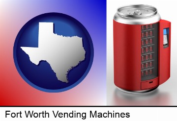 a stylized vending machine in Fort Worth, TX