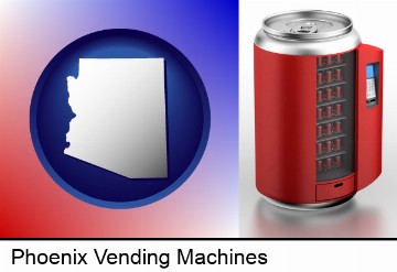 a stylized vending machine in Phoenix, AZ